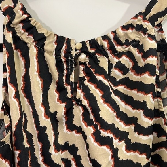 212 Collection Animal Print Tank Top Cream Black Size Small - Picture 6 of 12